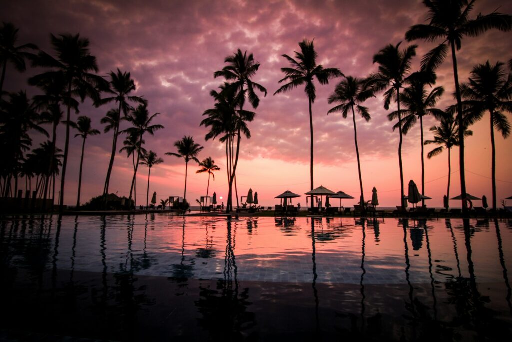 Negombo beach at sunset